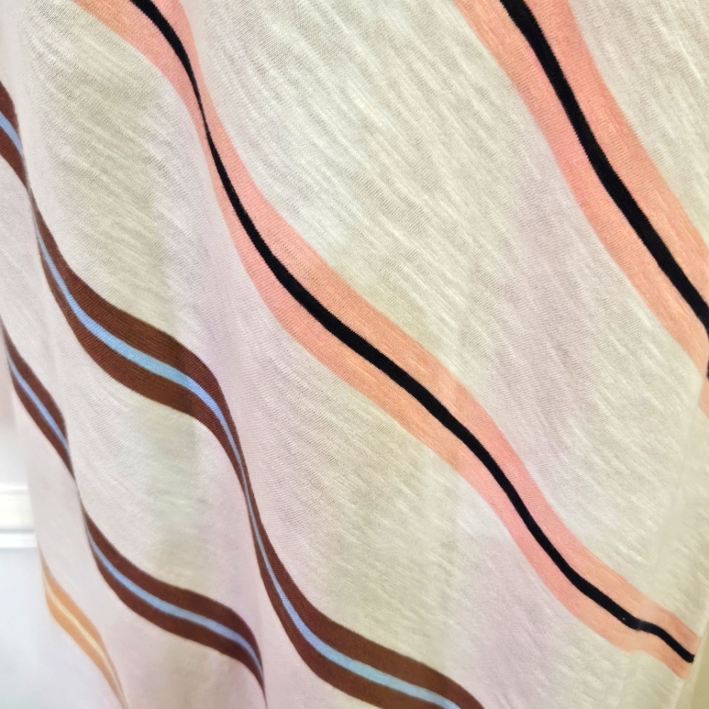 Lou & Grey White Multi-Color Striped T-Shirt/Cover-Up Dress,Medium - Picture 10 of 16
